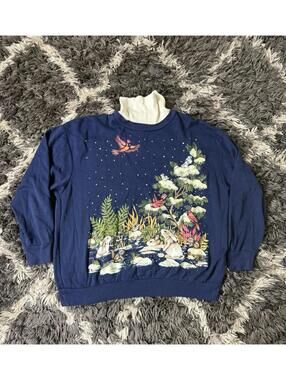 Vintage 1980's Nutcracker Christmas Ugly Sweater Party Sweatshirt Large